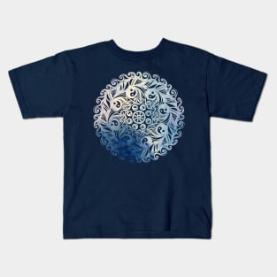 Yin Yang Blueberry Cream Mandala Kids T-Shirt